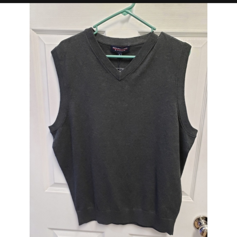 Roundtree & Yorke cotton gray vest large